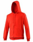 sweat à capuche couleur rouge feu