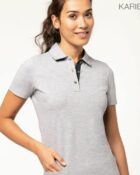 polo long manches courtes femme blanc navy