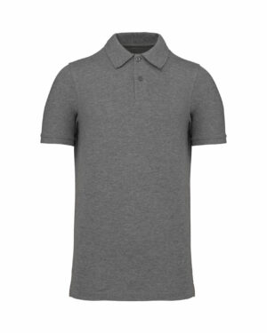 polo piqué homme manche courte gris chiné