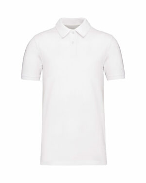 polo piqué homme manche courte blanc