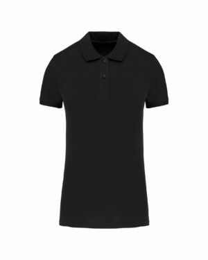 polo piqué femme manche courte noir