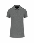 polo piqué femme manche courte gris chiné