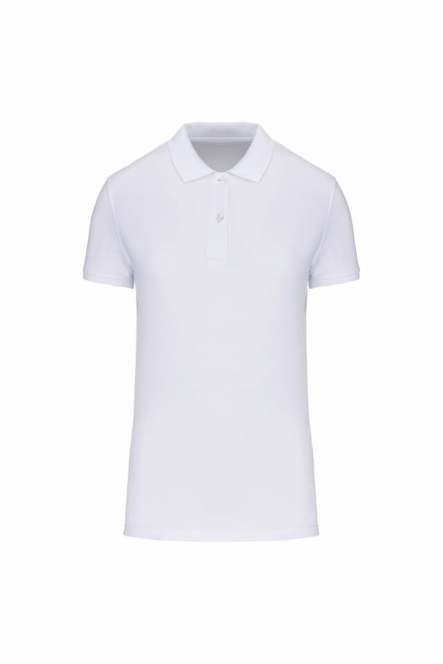 polo piqué femme manche courte blanc