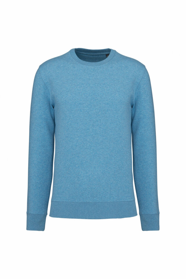 sweat col rond éco responsable bleu ciel