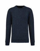 sweat col rond éco responsable french navy chiné