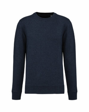 sweat col rond éco responsable french navy chiné
