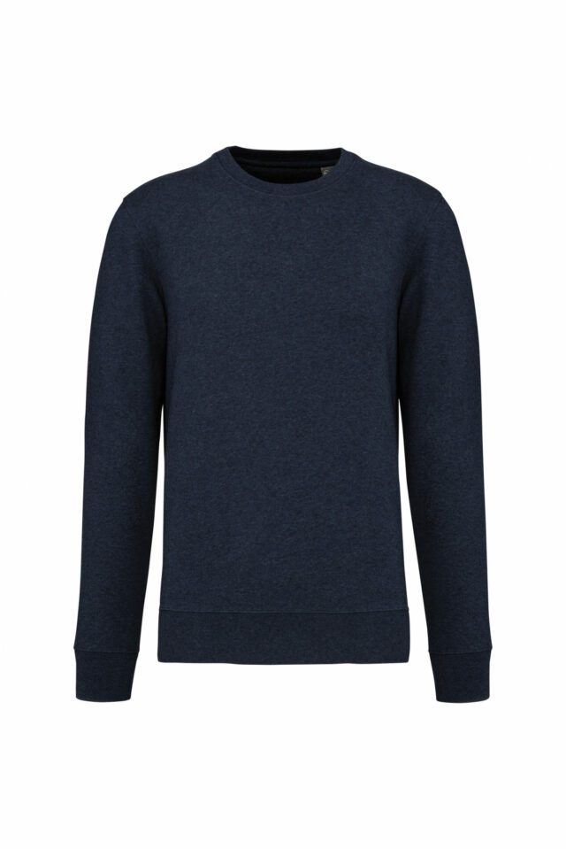 sweat col rond éco responsable french navy chiné