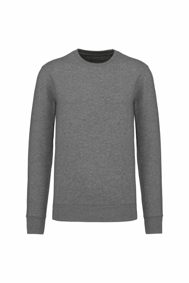 sweat col rond éco responsable gris chiné