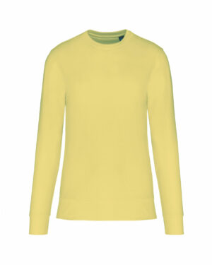 sweat col rond éco responsable jaune citron