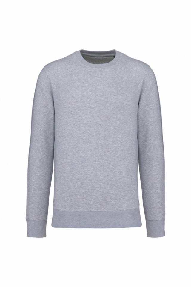sweat col rond éco responsable gris chiné