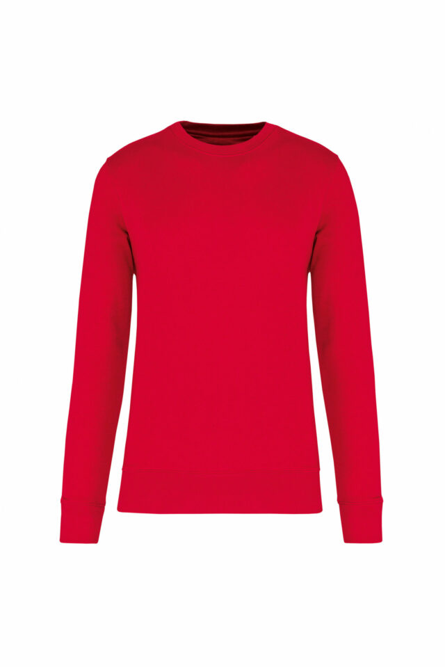 sweat col rond éco responsable rouge