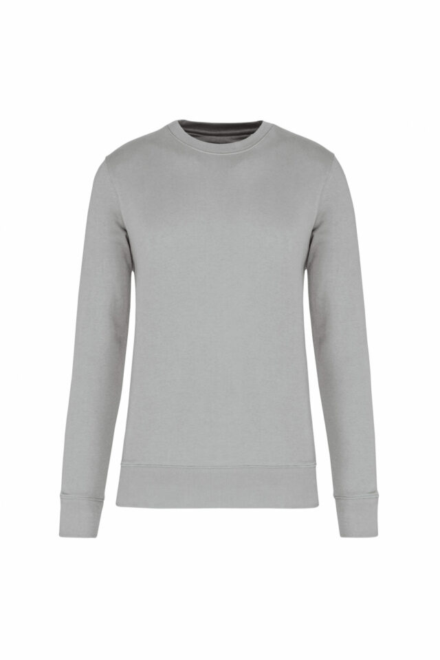 sweat col rond éco responsable gris neigeux