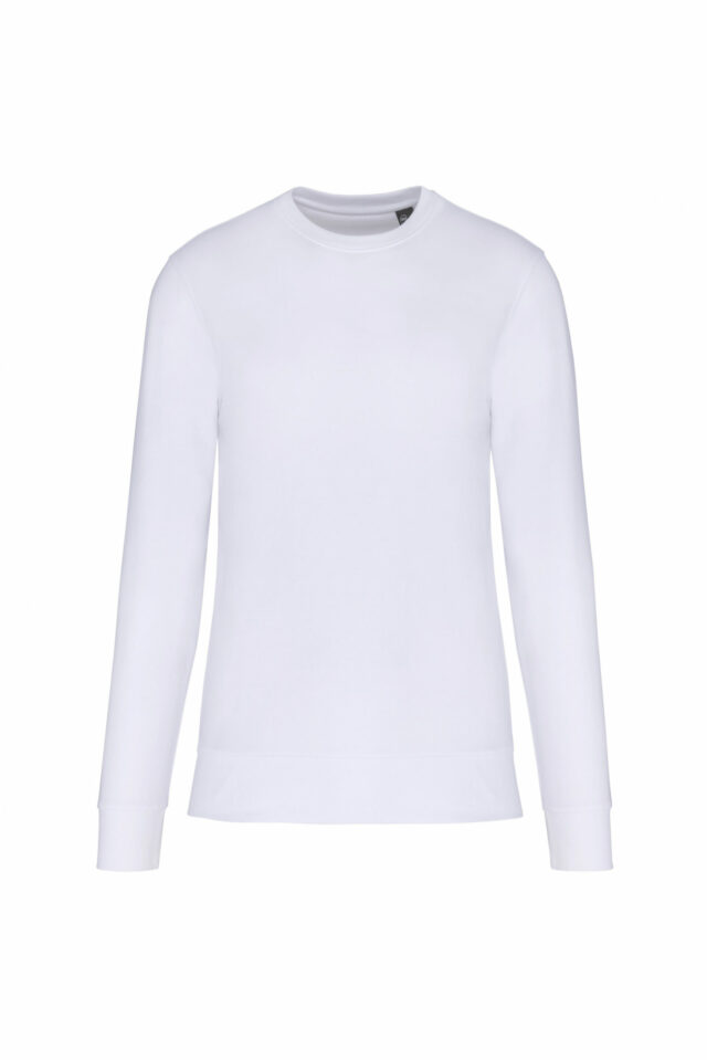 sweat col rond éco responsable enfant blanc