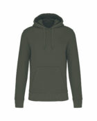 sweat capuche éco responsable homme kaki foncé