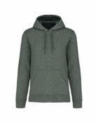 sweat capuche éco responsable homme vert chiné