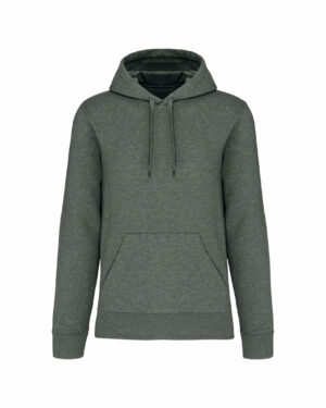 sweat capuche éco responsable homme vert chiné