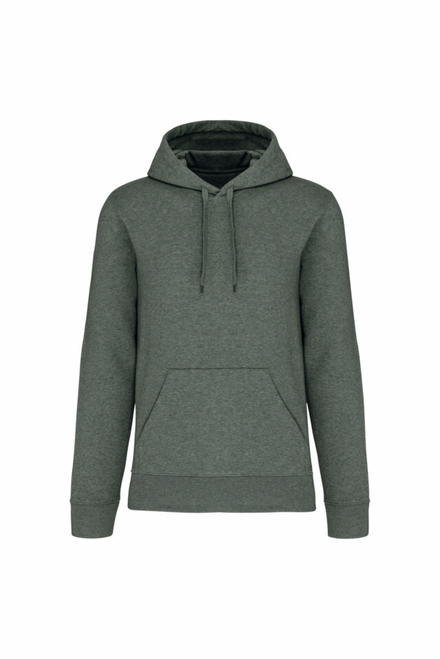 sweat capuche éco responsable homme vert chiné