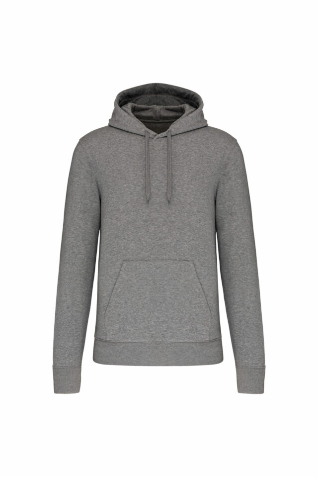 sweat capuche éco responsable homme gris chiné