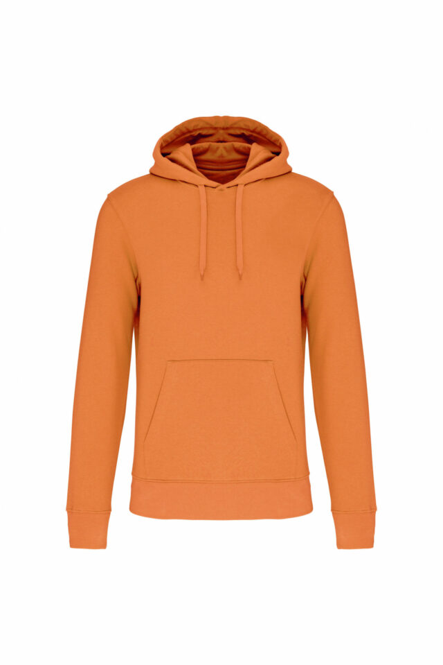 sweat capuche éco responsable homme orange clair