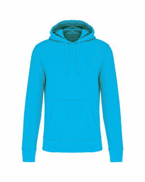 sweat capuche éco responsable homme bleu turquoise
