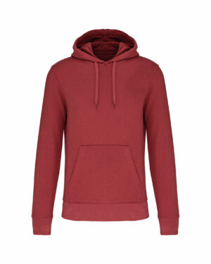 sweat capuche éco responsable homme rouge