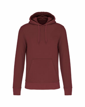 sweat capuche éco responsable homme bordeaux