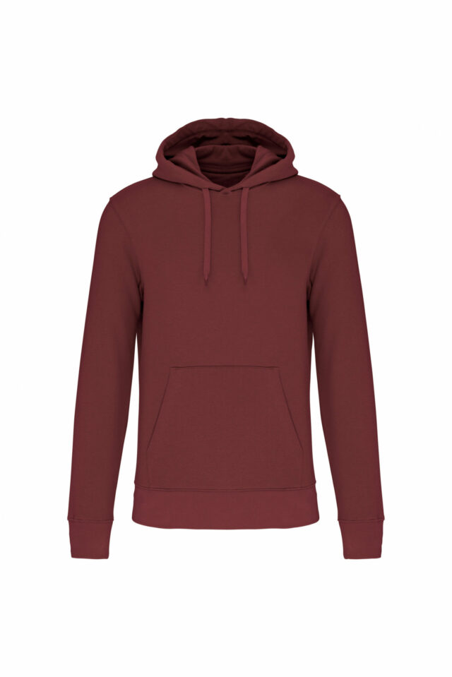 sweat capuche éco responsable homme bordeaux