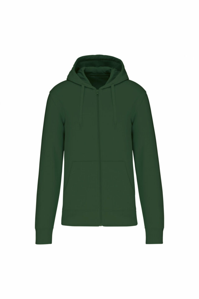 sweat éco responsable zippé homme vert foncé
