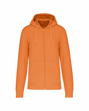 sweat éco responsable zippé homme orange clair