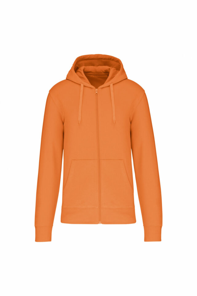 sweat éco responsable zippé homme orange clair