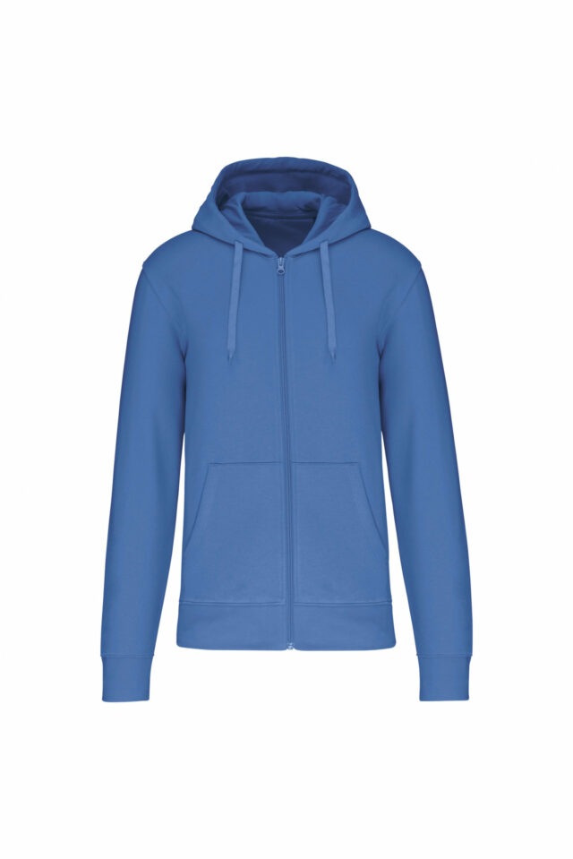 sweat éco responsable zippé homme bleu roi
