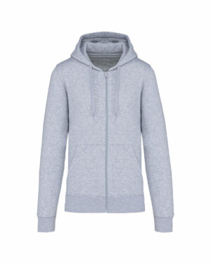 sweat éco responsable zippé homme gris chiné