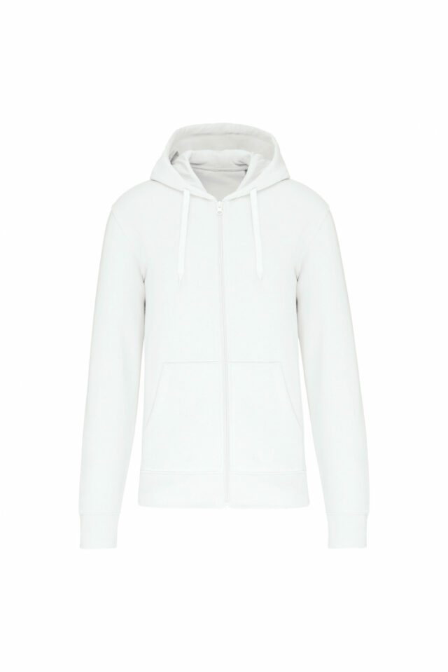 sweat éco responsable zippé homme blanc