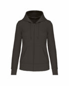sweat éco responsable zippé femme gris foncé