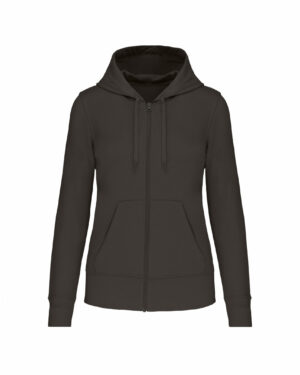 sweat éco responsable zippé femme gris foncé