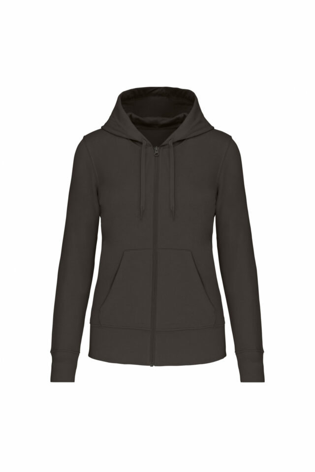 sweat éco responsable zippé femme gris foncé