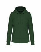 sweat éco responsable zippé femme vert forêt