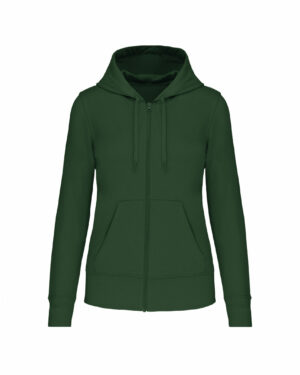 sweat éco responsable zippé femme vert forêt