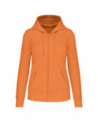 sweat éco responsable zippé femme orange clair