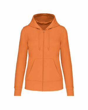 sweat éco responsable zippé femme orange clair