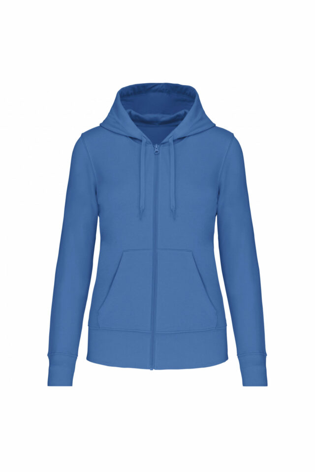 sweat éco responsable zippé femme bleu roi