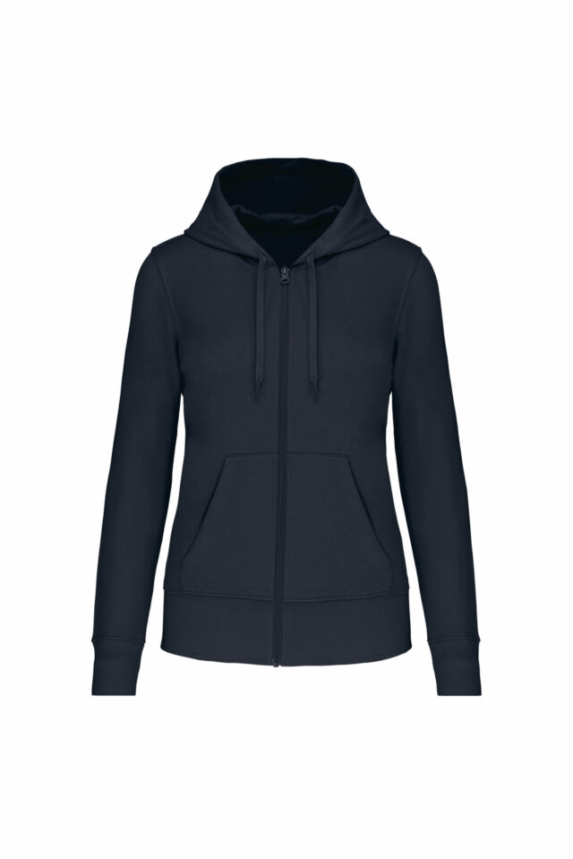sweat éco responsable zippé femme bleu navy