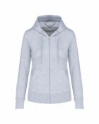 sweat éco responsable zippé femme gris chiné
