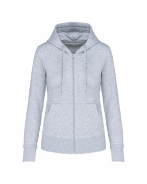 sweat éco responsable zippé femme gris chiné