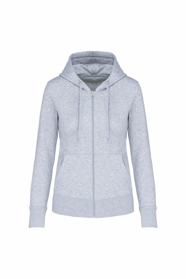 sweat éco responsable zippé femme gris chiné