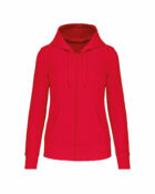 sweat éco responsable zippé femme rouge