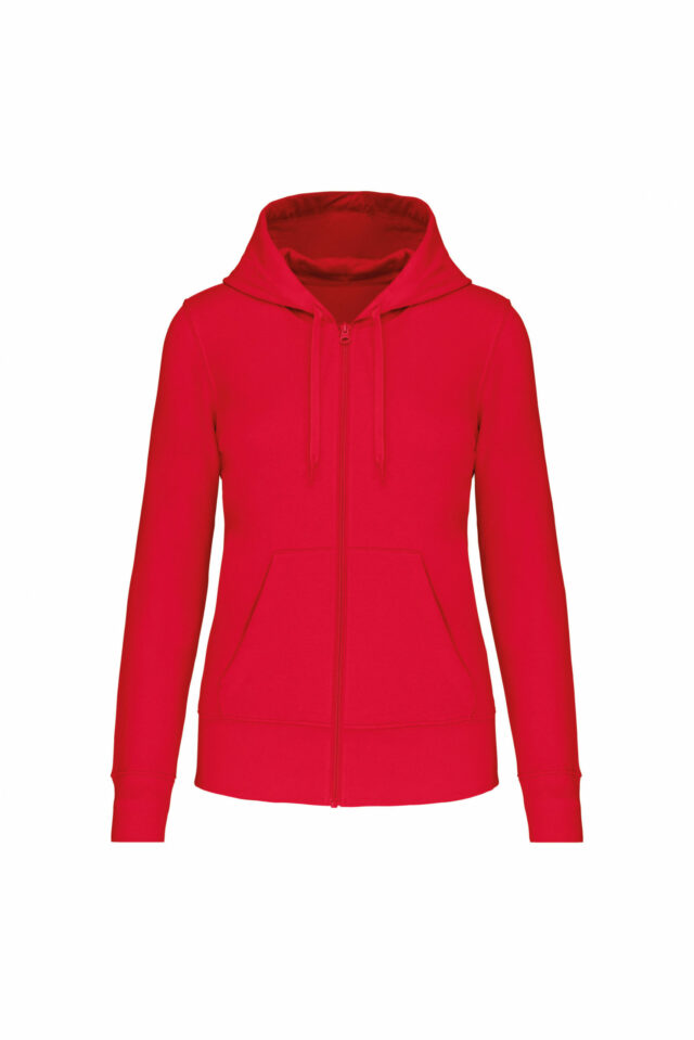 sweat éco responsable zippé femme rouge
