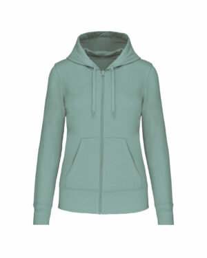 sweat éco responsable zippé femme vert clair
