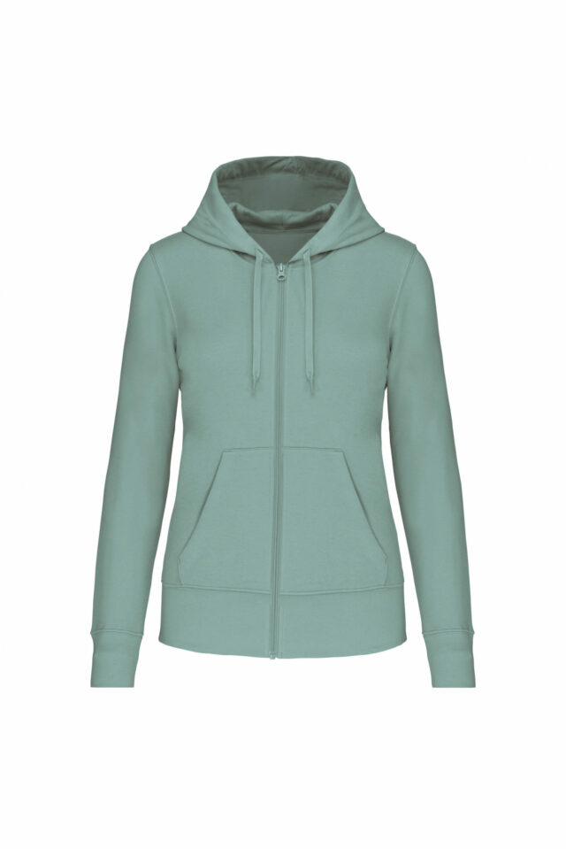 sweat éco responsable zippé femme vert clair