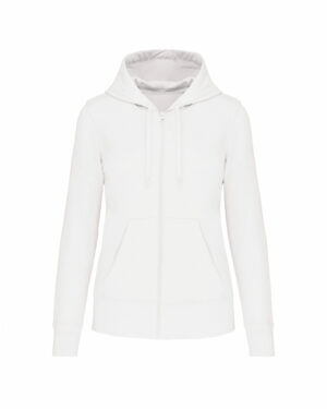 sweat éco responsable zippé femme blanc